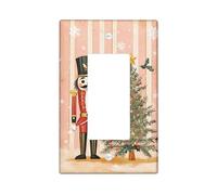 Nutcracker Light Switch Cover Plate/Outlet Covers, Festive Red and Green for Christmas, Winter Holiday Decorative for Home, Standard Size Single Rocker