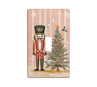 Nutcracker Light Switch Cover Plate/Outlet Covers, Festive Red and Green for Christmas, Winter Holiday Decorative for Home, Standard Size Single Toggle