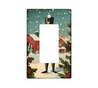 Nutcracker Light Switch Cover Plate/Outlet Covers, Red Winter Decoration for Christmas, Festive Home Wall Decor for Holiday Season, Standard Size Single Rocker