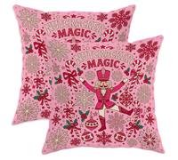 Nutcracker Magic Christmas Theme Throw Pillow Covers 20x20 Set of 2