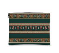 Nutcracker Makeup Bag, Holiday Vintage Cosmetic Travel Pouch for Women, Portable Small Canvas Zipper Organizer, Christmas Skincare Toiletry Bag, Green, 7x9 Inch, Bag