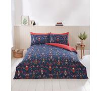 Nutcracker Microfibre Reversible Duvet Cover Set with Pillowcase Rapport Home Navy King
