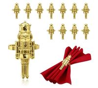 Nutcracker Napkin Rings Set of 12 Walnuts Soldier Napkin Holders Gold Christmas Napkins Ring Buckles for Xmas Halloween Thanksgiving Wedding Party Table Setting Decoration