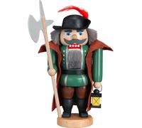 Seiffener Volkskunst German nutcracker night watchman, height 21 cm / 8 inch, original Erzgebirge