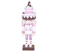 Nutcracker Ornaments, 24CM Wooden Nutcracker Ornaments Puppet for TRADITIONAL for PINK Christmas Party Decoration(A)