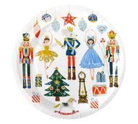 Nutcracker Paper Plates Merry Christmas Round Party Plates Winter Holiday Ballet Rocking Horse Fairy Ornaments Disposable Dinner Dessert Plates for Xmas Events Gatherings Party Supplies (48, 7 Inch)
