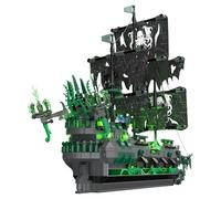 NUTCRACKER Pirate Ship Model Building Kits with LED Light, Ghost Ship Flying Dutchman Toy Building Set, Sailboat Model Home Easter Decor, Easter Birthday Gift for Adults Boys Girls（1100 Pieces）