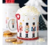 Nutcracker Print Mug With Bow - Festive 500Ml Ceramic Gift