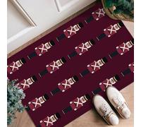 Nutcracker Runner Rug, Christmas Festive Soldier X Marks Christmas Burgundy Non-Slip Doormat Rectangle Throw Rug Non Shedding for Kitchen Entryway Laundry Room Bedside Decor 2x3 Ft