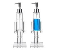 Nutcracker Soap Dispenser, 2PCS Acrylic Nutcracker Soap Dispenser Clear, Refillable Christmas Hand Soaps Dispensers Bottle, Hand Wash Dispensers Liquid Lotion Pump Bottle, for Kitchen Bathroom Decor