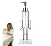 Nutcracker Soap Dispenser, Clear Acrylic Nutcracker Shape Soap Dispenser, Decorative Refillable Christmas Hand Soaps Bottle, Transparent Wash Liquid Bottle With Pump, For Bathroom Kitchen