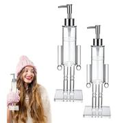 Nutcracker Soap Dispenser, Clear Nutcracker Soap Dispenser, Liquid Hand So-ap Christmas Pump Bottle, Easy Refill System with Acrylic Design (#2PC)