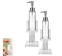 Nutcracker Soap Dispenser, Cute Clear Nutcracker Christmas Hand Soap Dispensers, Make DIY Christmas Soaps, Refillable Liquid Bottle for Holiday Bathroom & Home Kitchen Accessories Decor Gifts (2pcs)