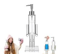 Nutcracker Soap Dispenser, Decorative Refillable Christmas Hand Soap Bottle, Clear Acrylic Festive Wash Liquid Lotion Pump for Xmas Holiday Home Kitchen Accessories Decor