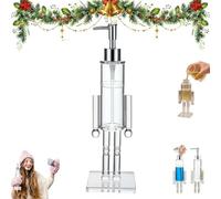 Nutcracker Soap Dispenser, Decorative Refillable Christmas Hand Soap Bottle, Transparent ABS Festive Wash Liquid Lotion Pump for Holiday Bathroom & Home Kitchen Accessories Decor Gifts