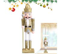 Nutcracker Soldier - 30cm Glitter Figures, Gold Silver Nutcracker Decoration | Holiday Party Display, Christmas Table Decoration, Festive Nutcracker Figures, Soldier Statues for Home