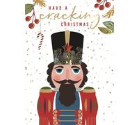 Nutcracker Soldier Cracking Hand-Finished Foiled Christmas Card Xmas Cards XAG009