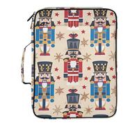 Nutcracker Soldier Folder with Pocket 7 Pockets A4 Letter Size with Zipper Closure for Home Office Expanding File Pocket organizador
