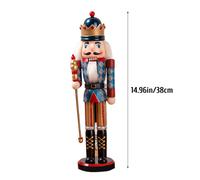 Nutcracker Soldier Ornaments 38cm Nutcracker Figure Wooden Ornaments for Home Christmas Party Decoration New Year Gifts for Children