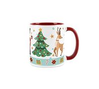 Nutcracker Suite Ballet Christmas Mug - White and Red Xmas Reindeer Festive Tea Coffee Gift Present
