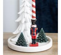 Nutcracker Taper Candle Holder | Red Christmas Nutcracker Decor | Festive Table Centrepiece for Taper Candles