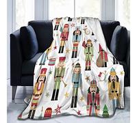 Nutcracker Throw Blanket Christmas Tree Star Fleece Blanket Air Conditioner Blanket Cooling Summer Blanket Cozy and Warm Blankets in Winter Beach Blanket for Home Office Bedroom 80"x60"