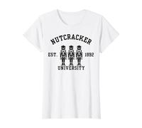 Nutcracker University Est 1892 Vintage Christmas Graphic Value Graphic T-Shirt, Women, White, M