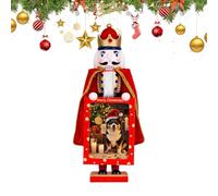 Nutcrackers Figures - 38cm Red King Nutcracker Figure Collectible Figurines, Classic Wooden Soldier Statue | Christmas Decorations For Home Fireplace Farmhouse Desk Bedroom Indoor Living Room Ho