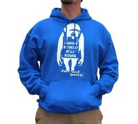Nutees Banksy Laugh Now Monkey Art Funny Ape Hoodie (Royal Blue), Small