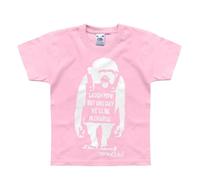 Nutees Banksy Laugh Now Monkey Art Funny Ape Kids T-Shirt (Light Pink), 4 Years