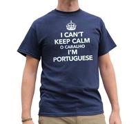 Nutees I Can't Keep Calm O Caralho I'm Portuguese Mens T-Shirt (Navy), XX-Large
