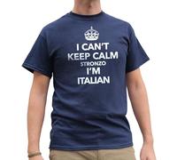 Nutees I Can't Keep Calm Stronzo I'm Italian, Italy Mens T-Shirt (Navy), Large