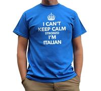 Nutees I Can't Keep Calm Stronzo I'm Italian, Italy Mens T-Shirt (Royal Blue), Medium