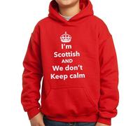 Nutees I'm Scottish and We Don't Keep Calm, Scotland Kids Hoodie (Red), 14 Years