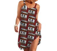 (Nutella_5122) Women's Summer Dresses Casual Sleeveless Elastic Skirt with Straps Sundresses Vacation Beach Cover Up Dress Tshirt- Stylish & Comfortable