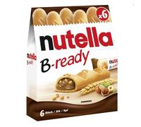 Nutella B-Ready Hazelnut Biscuit Snack Bars, Bulk Chocolate Gift, Wafer Filled with Hazelnut Spread and Cocoa, Pack of 16 x 6 x 22g