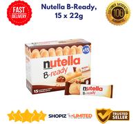 Nutella Ferrero B-Ready Crispy Wafer Chocolate HazelNut Sticks - Pack of 15 Bars