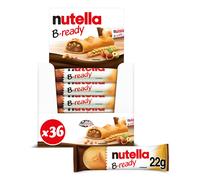Nutella B-Ready Hazelnut Biscuit Snack Bars, Bulk Chocolate Box of 36, brown