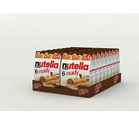 Nutella B-Ready Hazelnut Biscuit Snack Bars, Bulk Chocolate Gift, Wafer Filled with Hazelnut Spread and Cocoa, Pack of 16 x 6 x 22g
