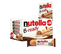 Nutella B-Ready Hazelnut Biscuit Snack Bars, Bulk Chocolate Gift, Wafer Filled with Hazelnut Spread and Cocoa, Pack of 36 x 22g