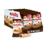 Nutella B-Ready Hazelnut Spread with Cocoa Individually Wrapped Snacks, 16 Snack Bar Packs of 2