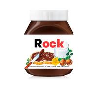 Nutella Custom Text Sticker Wrapper For Jar Chocolate Gift Set - Matte Vinyl Stickers & Labels for 350 g Hazelnut Spread Jars - Birthday Hamper & Christmas Gifts (Rock (fits jar 350 g))