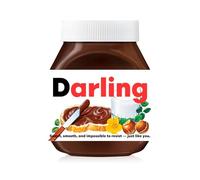 Nutella Custom Text Sticker Wrapper For Jar Chocolate Gift Set - Matte Vinyl Stickers & Labels for 350 g Hazelnut Spread Jars - Birthday Hamper & Christmas Gifts (Darling (fits jar 350 g))