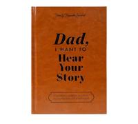 Nutfoam Guided Journal for Dad - “Dad, I Want to Hear Your Story” Leather Wrapped Hardback Memory Book - Father’s Day & Birthday Gifts - Life Story Keepsake, Legacy & Memory Journal