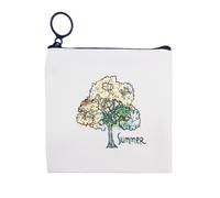 NUTFORD Canvas Purse Pouch Bag, Four Season Themed, 12oz Canvas, Vintage Zip Design, for Money Coin Accessories Holder or DIY Craft, for Women Men Kids (Summer)