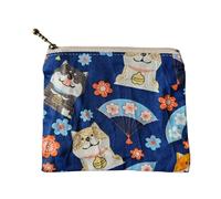 NUTFORD Multifunctional Printed Cotton Zipper Purse Pouch Bag with Cotton Lining for The Storage of Coins and Notes, Cosmetic Accessories, Small Electronics Accessories, Keys, etc.. (F)