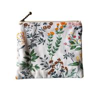 NUTFORD Multifunctional Printed Cotton Zipper Purse Pouch Bag with Cotton Lining for The Storage of Coins and Notes, Cosmetic Accessories, Small Electronics Accessories, Keys, etc.. (B)