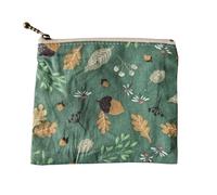 NUTFORD Multifunctional Printed Cotton Zipper Purse Pouch Bag with Cotton Lining for The Storage of Coins and Notes, Cosmetic Accessories, Small Electronics Accessories, Keys, etc.. (E)