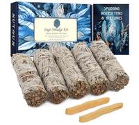 Nutgun 5Pcs White Sage & Palo Santo Smudge Sticks - 4” Sage & Palo Santo Sticks for Smudging, Healing, Meditation, Home Cleansing