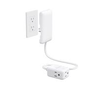NUTICT - 3 Prong Extension Cord Indoor Ultra Thin Flat Extension Cord 900J Surge Protector Small Outlet Extender for Home Kitchen Bathroom White